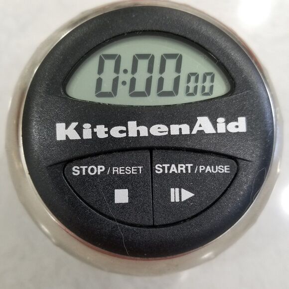 KitchenAid Digital Kitchen Timer rotating Easy to Read Cooks Series Black/Chrome - Picture 1 of 8
